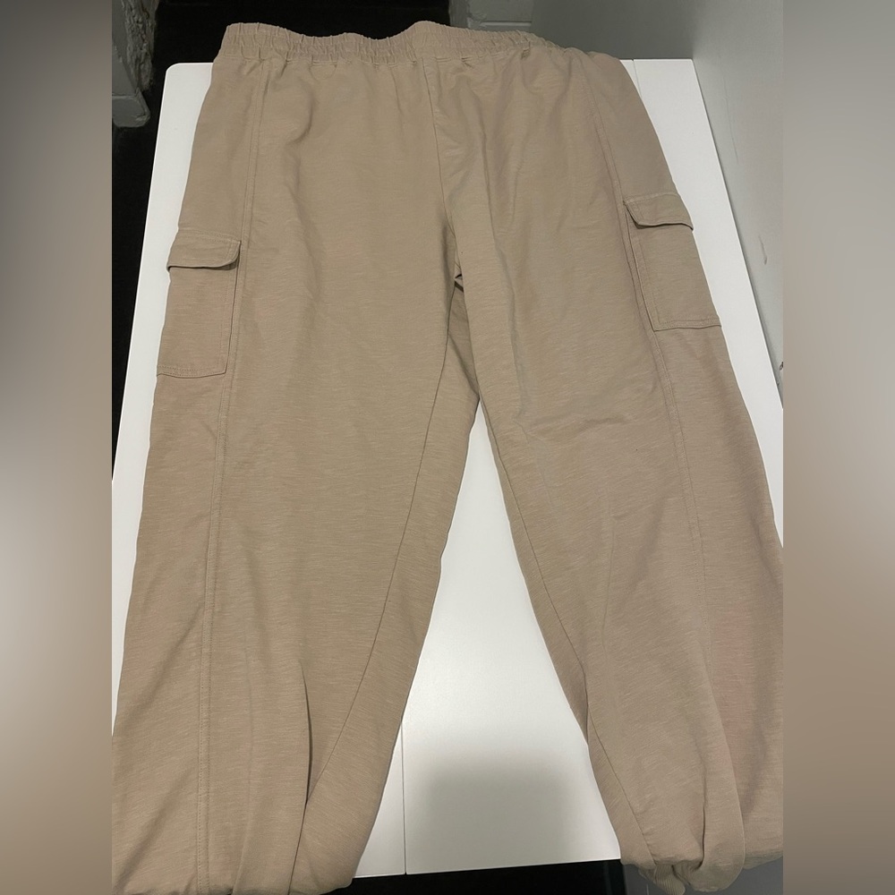 Ruby Ribbon Brand Women's XL Khaki Jogger Pants Cargo Side Pockets